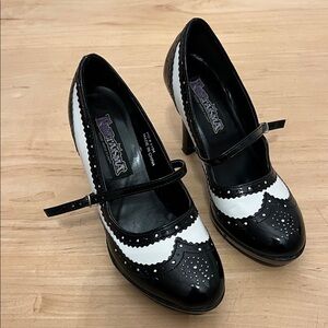 Funtasma Black and White Mary Jane Heels